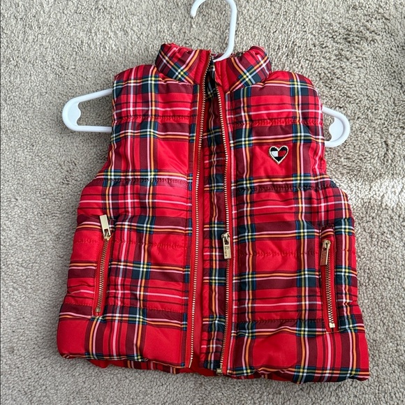 Tommy Hilfiger Other - Tommy Red Plaid Puffer Vest with Heart Detail